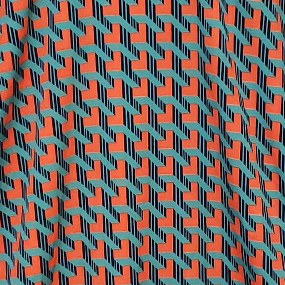 Love Fire Blue and Orange Geometric Print Sheath Dress Small Retro Mod Gypsy - Picture 7 of 8